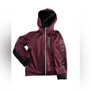 Body Glove Boys Zip Up Hoodie Jacket Sz 6 Burgundy Black School Leisure Casual